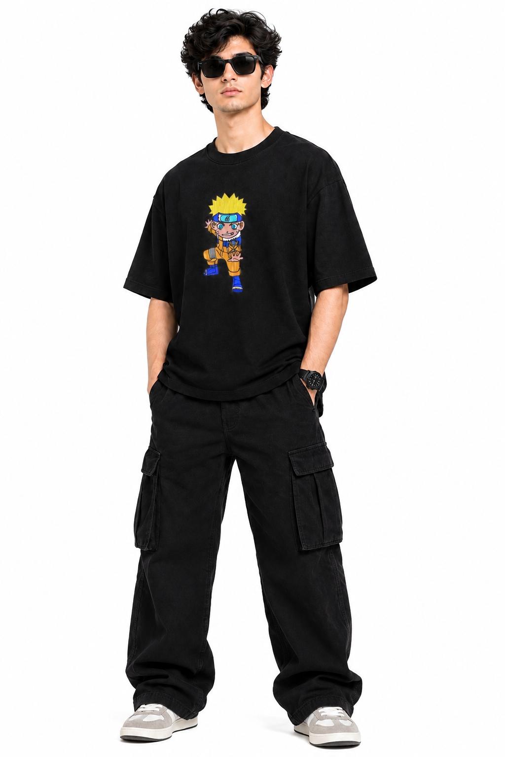 Naruto Embroidered Oversized T-Shirt – Premium Anime Streetwear