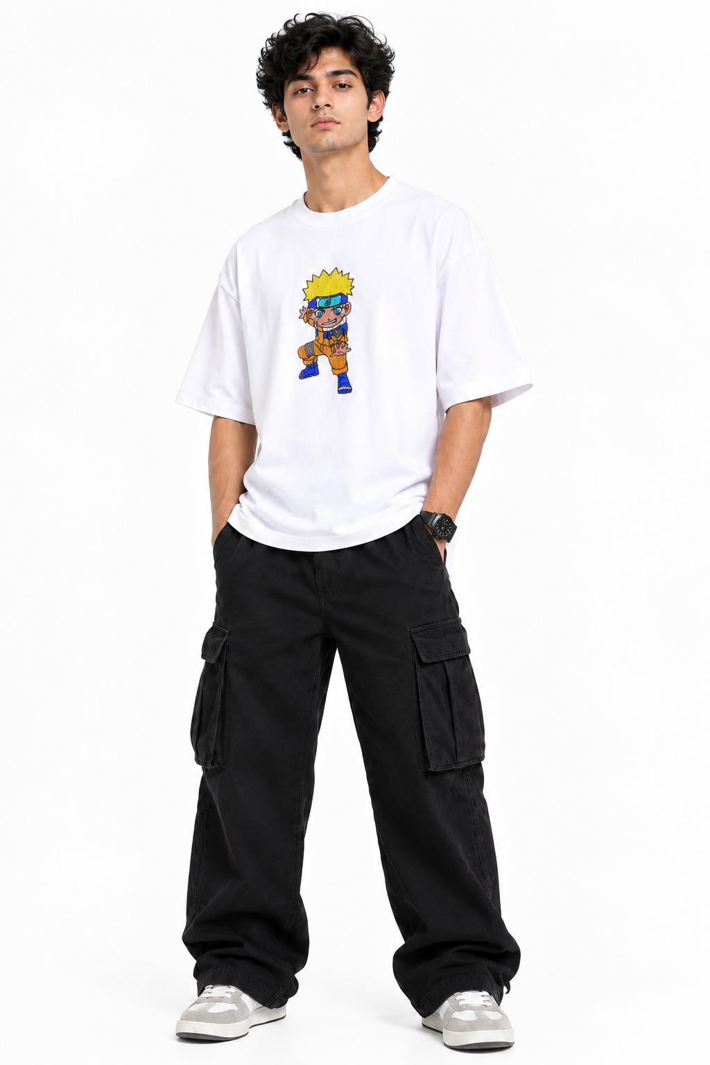Naruto Embroidered Oversized T-Shirt – Premium Anime Streetwear