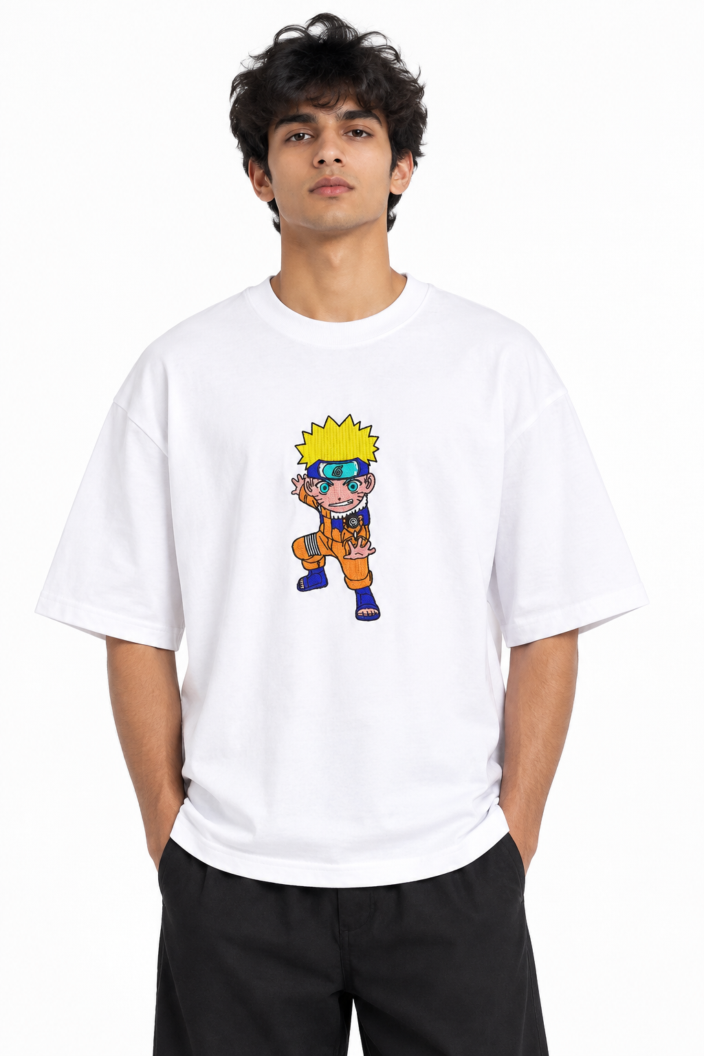 Naruto Embroidered Oversized T-Shirt – Premium Anime Streetwear